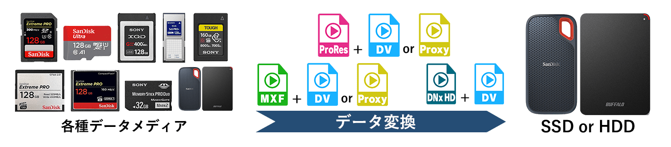 ProRes＋プロキシ(DV/Proxy等)変換